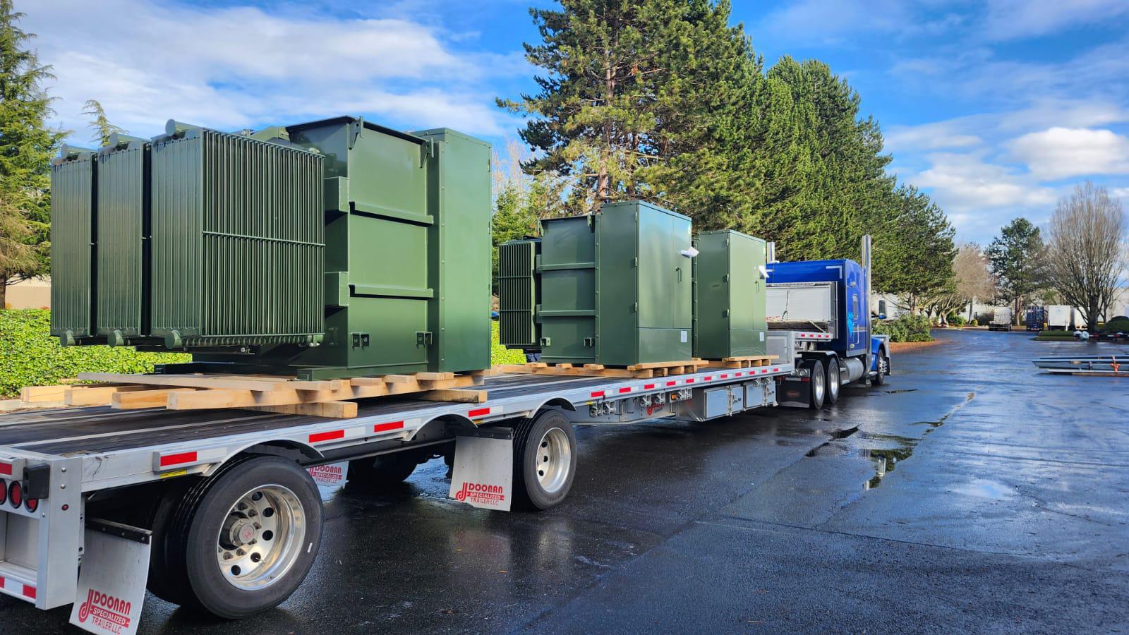 Singh Trucklines flatbed and chassis loaded with specialized freight