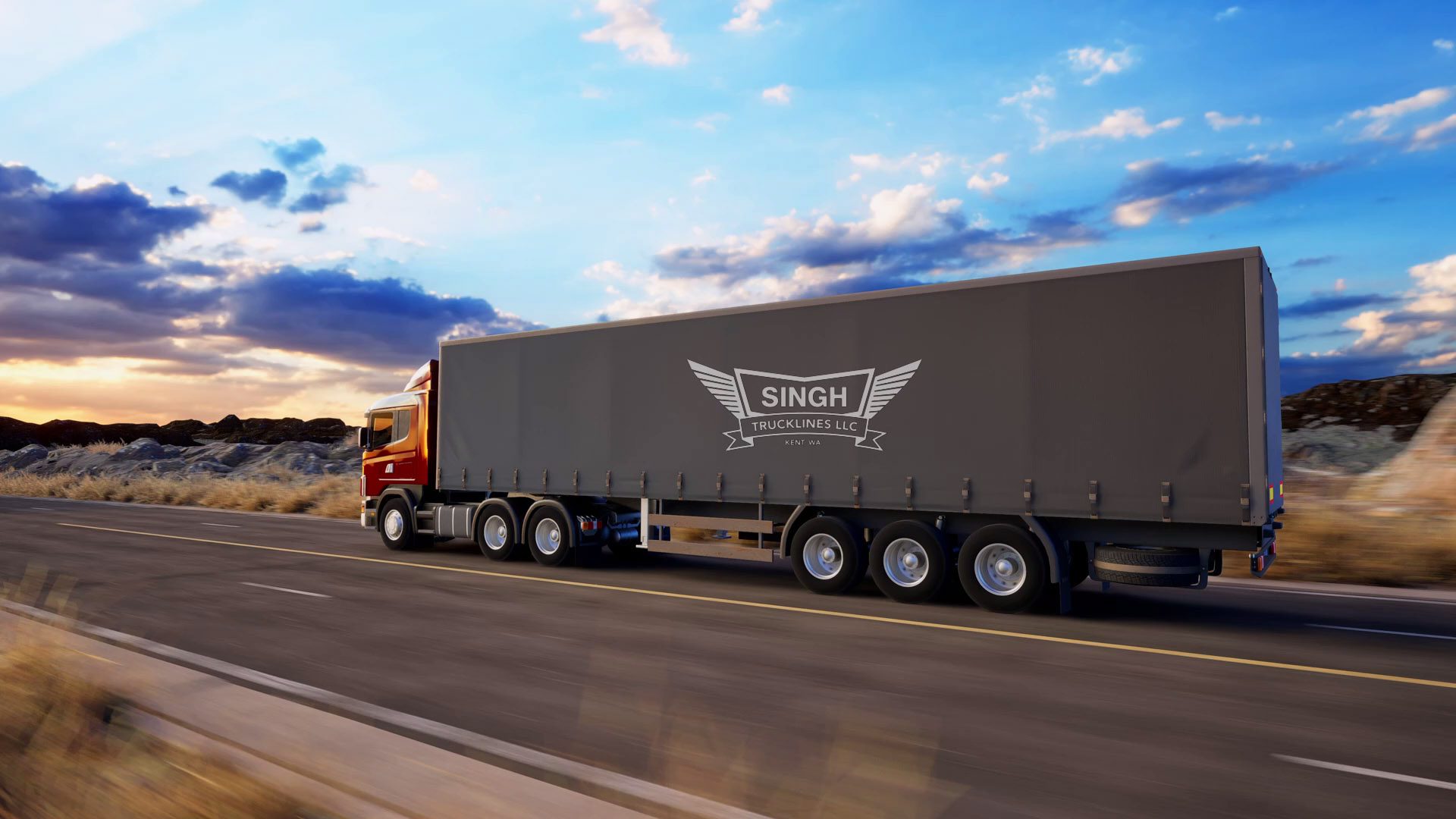 Singh Trucklines trailer moving freight to and from the yard